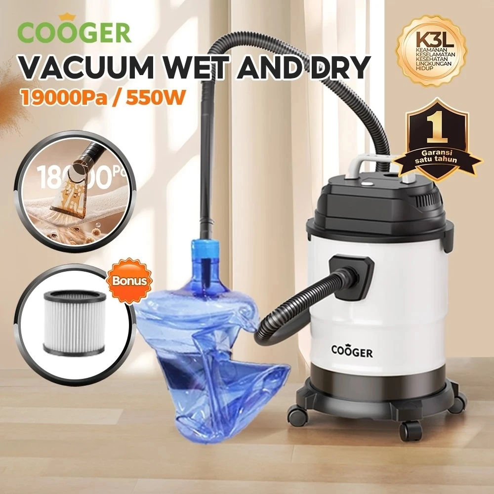 COOGER Vacuum Cleaner Vacuum Wet And Dry Rumah Penyedo